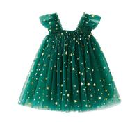 Toddler Baby Girls Christmas Dress,Long Sleeve Santa Claus Red Princess Tulle Dress For Kids Xmas Outfits Mini Miss Costume Clothes 3-6 Months Party Hats (Green #5,4-5 Years)