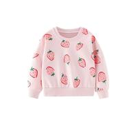 Toddler Baby Girls Sweatshirt Long Sleeve T Shirt Jumper Warm School Sweatshirts Fashion Kids Girls Cute Strawberry Print Round Neck Pullover Top Loose Fit Sportswear Age 1-7 Years (4-5 Years)