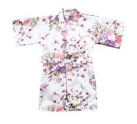 Toddler Baby Kid Girls Floral Silk Satin Kimono Robes Bathrobe Sleepwear Clothes Girl Cute Coats (White, 7-8 Years)