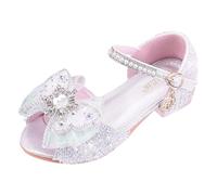 Toddler Baby Little Kid Girl Sandals Dress Shoe Low Heels Open Toe Princess Sandal House Slippers Shoes Indoor Slide Halloween Cosplay Fancy Dress Up For Girls (Silver,13.5)