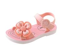 Toddler Baby Little Kid Girl Sandals Wedding Party Shoes for Kid/Big Girls Pink Daisy Print Sandal Wide Fit Slippers Swimming Kids Slides Beach Patio & Shower (Pink,9)