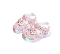 Toddler Baby Luminous Sandals Soft Closed Toe Fashion Beach Sandals Little Kid Girl Summer Flowers LED Shoes Infant Kids First Walking Shoes