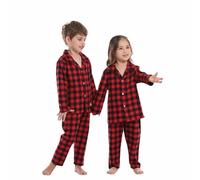 Toddler Baby Plaid Pyjama Bottoms Infant Boy Girl Casual Cotton Buffalo Plaid Pants Christmas Trousers Clothes Red&Black (Red, 3-6 Months)