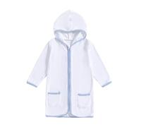 Toddler Baby Swim Cover Up Zipper Hoodie Terry Cloth Swimsuit Coverup Wraps Kids Pool Beach Cover Ups Bathing Suit (B-Blue, 3-4T)