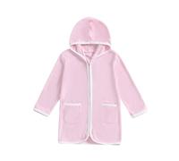 Toddler Baby Swim Cover Up Zipper Hoodie Terry Cloth Swimsuit Coverup Wraps Kids Pool Beach Cover Ups Bathing Suit (B-Pink, 6-7 Years)