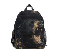 Toddler Backpack for Boys Girls Black Bear Roaring | Kids Backpack Preschool Kindergarten Backpack with Safety Whistle Chest Strap Small Lightweight Children Daypack for Travel