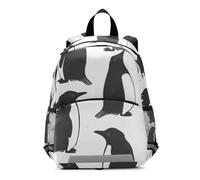 Toddler Backpack for Boys Girls, Black Penguins Small Travel Backpack Kids School Bag 3-6 Years