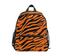 Toddler Backpack for Boys Girls, Bold Tigers Stripes Orange Small Preschool Backpacks with Name Tag 3-5 Years