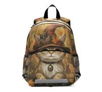 Toddler Backpack for Boys Girls, Cozy Cat Library Warm Little Kid's Backpacks Small Travel Backpack 3-6 Years, Medium