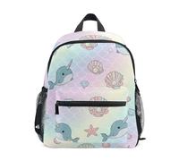 Toddler Backpack for Boys Girls, Cute Cartoon Narwhals Small Travel Backpack with Name Tag, Cute Cartoon Narwhals, 3-5 Years, Cute Backpacks