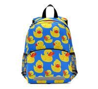 Toddler Backpack for Boys Girls, Cute Yellow Ducks Bright Blue Kids School Bag Mini Kindergarten Backpacks 3-6 Years, Medium
