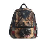 Toddler Backpack for Boys Girls German Shepherd with Flag
