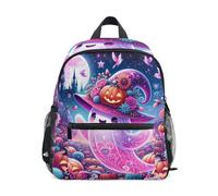Toddler Backpack for Boys Girls, Halloween Ghosts Pumpkin Flowers Kindergarten Backpacks with Name Tag Small Little Kid's Backpacks 6-8 Years
