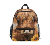 Toddler Backpack for Boys Girls, Rustic Highlander White Travel Backpack with Name Tag Mini Kids Backpacks, 6-8 Years