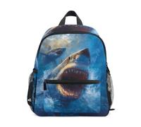 Toddler Backpack for Boys Girls Sharks Attack Art | Kids Backpack Preschool Kindergarten Backpack with Safety Whistle Chest Strap Small Lightweight Children Daypack for Travel