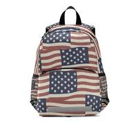 Toddler Backpack for Boys Girls, Vintage American Flag Travel Backpack Mini Little Kid's Backpacks 3-6 Years, Medium