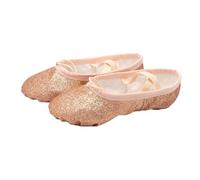 Toddler Ballet Shoes Glitter Ballet Shoes Yoga Fitness Flat Slippers Pink Blue Rose Red Suitable for Children and Women(Gold,35)