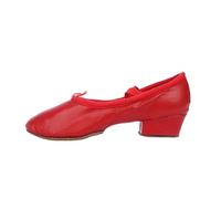 Toddler Ballet Shoes Jazz Dance Shoes Women Girls Salsa Latin Dancing Shoes Practice Ballet Ballroom Tango Shoe Professional Teachers Dance Sneakers(Leather red,7.5)