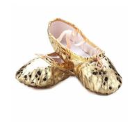 Toddler Ballet Shoes Quality Golden Silver PU Yoga Belly Dance Shoes Performance Soft Sole Gym Ballet Dance Shoes Children Girls Woman(PUgold,EU25(16cm))
