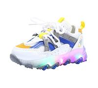 Toddler Basketball Shoes Light Up Trainers Slip On Girls Tennis Shoes with Laces Boys Mesh Sneakers Breathable Running Glitter Casual Outdoor (Blue, 8 Toddler)
