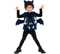 Smiffys Toddler Bat Costume for Kids, Cute Halloween Fancy Dress Outfit with Winged Tabard & Hat, Adorable Children’s Animal Dress Up for Spooky Parties, Trick or Treat & Preschool Play. Age 1-2