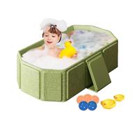 Toddler Bath Tub - Large Foldable Baby Tub | Portable Shower Basin, Includes 5 Balls, 2 Ducks, Water Toy for Kids 0-8 Years Old, Boys Girls