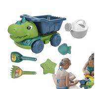 Toddler Beach Toys - Dinosaur Sand Set, Outdoor Play Kit | Animal Shape Sandbox Molds, Dump Truck Toy Collection, Soft Texture Play Equipment for Kids Boys Girls Ages 1-5 Garden Poolside Fun