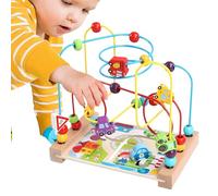 Toddler Bead Maze Toy - Wooden Roller Coaster, Sensory Track Play | Educational Toy for 1-3 Year Old Boys Girls, Wooden Beads Maze for Early Learning, Hand Eye Coordination, and Fun Motor Skill