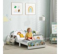 Toddler Bed Frame, Themed Kids Bed with Storage, Safe Guardrails AIYAPLAY Green One Size