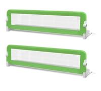 Toddler Bed Guard, Pack of 2, Green, 150 x 42 cm, Made of Polyester Fabric with Folding Protective Gate, Breathable, Foldable, for Children's Bed, Family Bed, Box Spring Bed, Travel Bed