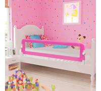 Toddler Bed Rail 150x42cm Pink Polyester Mesh Metal Tubing Foldable Guard 2pcs [EEK: A]