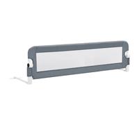 vidaXL Toddler Safety Bed Rail 120x42 cm in Grey - Durable Polyester Fabric with Metal Frame, Convenient Fold-Down Design, Compatible with 10-20 cm Thick Mattresses, Suitable for 18 Months to 5 Y...