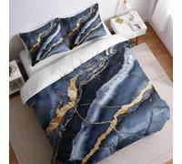 Toddler Bedding Set 120 x 150 cm grey Microfibre Duvet Cover with Abstract marble texture Print and 40 x 60 cm Pillowcase, Breathable Comforter Cover