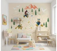 Mickey Mouse Wallpaper Wall Mural 137x110 inch beige unisex Disney kids bedroom