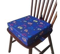 Toddler Booster Seat Cushion Square, FANSU Baby Kid Cartoon Airplane Dismountable Heightening Dining Chairs Pad Washable Thick Highchair Booster Cushion Mat with Straps (Car)