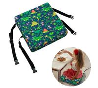 Toddler Booster seat for Dining Chair, Non Slip Booster Seat with Straps, 8cm Thick Foam Dining Chair Pad Lightweight Booster Seat Cushion for Travel Home Toddler (Green)