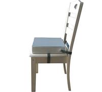 Toddler Booster Seat for Dining Chair with 2 Adjustable Straps Safety Buckle, Dining Table Thick Increasing Washable Cushion (Grey)
