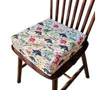 Toddler Booster Seat for Dining Chair with Straps 8cm Table Booster Cushion Portable Travel High Chair Cushion Infant Demountable Washable Kids Feeding Chair Pad Chair Increasing Cushion(White)