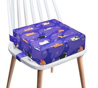 Toddler Booster Seat for Dining Table,4 Inches Washable Double Safer Straps Non-Slip Bottom Booster Seat Dining for Kids, Portable Travel High Density Sponge Detachable Increasing Cushion for Child.