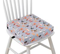 Toddler Booster Seat for Dining Table,Cartoon Baby Booster Cushion with High Density Adjustable Strap Portable Detachable Washable 32×32×8 Thick Increasing Cushion for Travel (Dog)