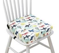 Toddler Booster Seat for Dining Table,Cartoon Baby Booster Cushion with High Density Adjustable Strap Portable Detachable Washable 32×32×8 Thick Increasing Cushion for Travel (Aircraft)