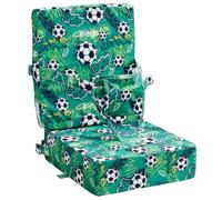 Toddler Booster Seat for Dining Table, Non Slip Booster Seat Pad with Backrest, Waterproof PVC Booster Chair Cushion, Comfortable Kids Booster Seat with Safety Belt for Toddlers Eating(Green)