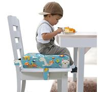 Toddler Booster Seat for Dining Table, Portable Booster Seat for Kitchen Chair, 4 Inch High-Density Foam Cushion with Adjustable Safety Straps and Non-Slip Bottom, Perfect for Kids Travel and Daily