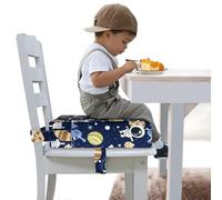 Toddler Booster Seat for Dining Table, Portable Booster Seat for Kitchen Chair, 4 Inch High-Density Foam Cushion with Adjustable Safety Straps and Non-Slip Bottom, Perfect for Kids Travel and Daily