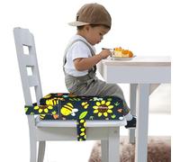 Toddler Booster Seat for Dining Table, Portable Booster Seat for Kitchen Chair, 4 Inch High-Density Foam Cushion with Adjustable Safety Straps and Non-Slip Bottom, Perfect for Kids Travel and Daily