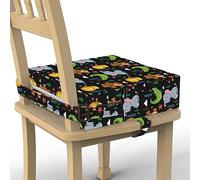 Toddler Booster Seat for Dining Table, Stronger Support Non-Slip Bottom Double Safe Straps Booster Seat Dining Toddler, Portable Travel Increasing Cushion (Black)