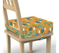 Toddler Booster Seat for Dining Table, Stronger Support Non-Slip Bottom Double Safe Straps Booster Seat Dining Toddler, Portable Travel Increasing Cushion (Orange)