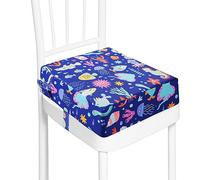 Toddler Booster Seat for Dining Table, Washable Thick Strong Support Portable Booster Chair for Toddlers Eating, Easy Cleaning Booster Seat Cushion Detachable with Fix Straps (Larger, 14.2*12.6*3.6in)