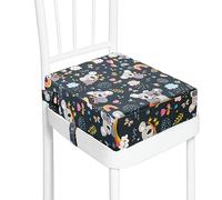 Toddler Booster Seat for Dining Table, Washable Thick Strong Support Portable Booster Chair for Toddlers Eating, Easy Cleaning Booster Seat Cushion Detachable with Fix Straps(Black Koala)