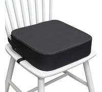 Toddler Booster Seat for Kitchen Chair, 3.5" Oxford Foam Cushion, Non-Slip Base, Adjustable Straps, Portable Dining Booster for Self-Feeding Toddlers at Home or on The Go (Dark Grey)